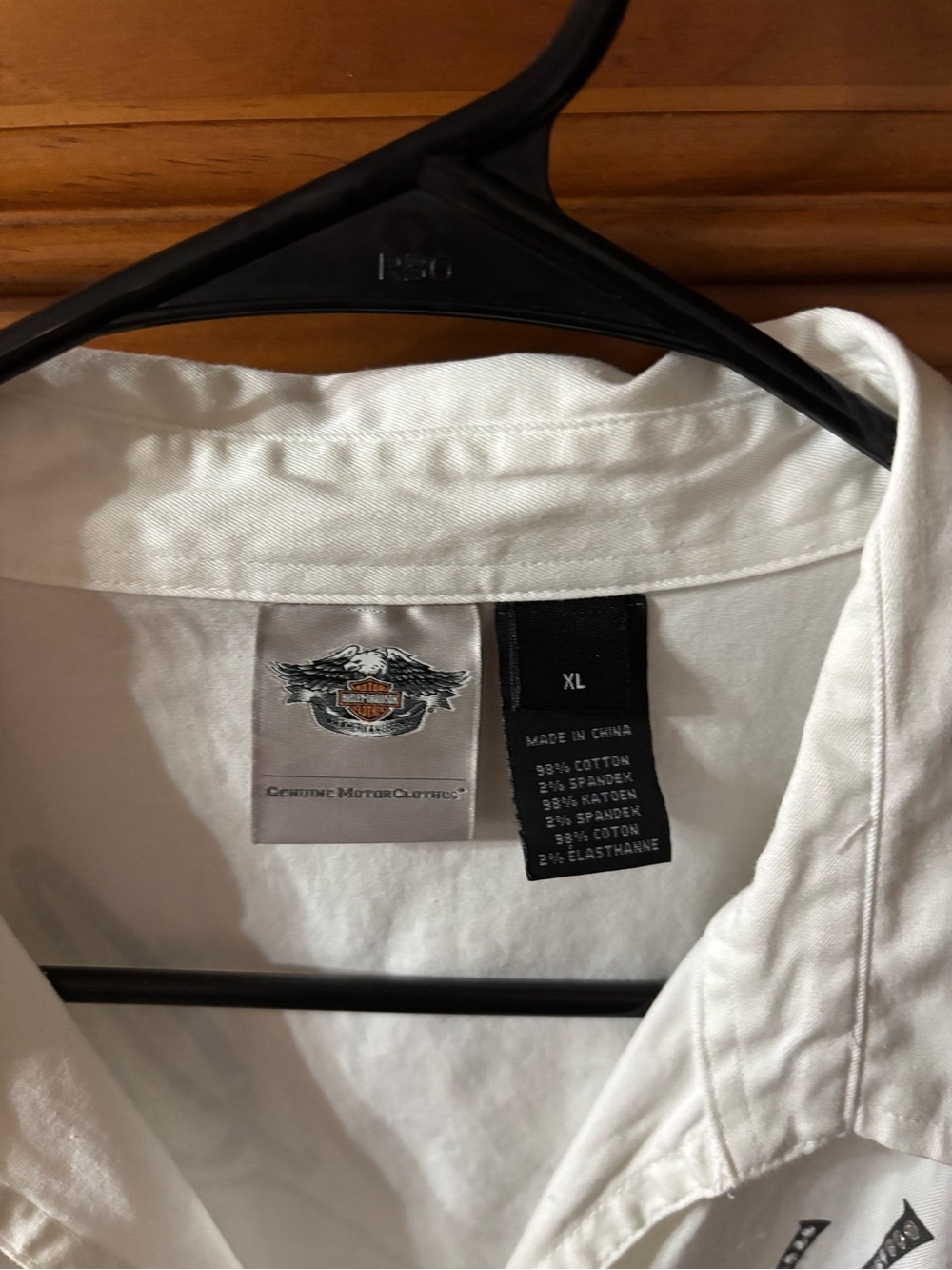 Harley-Davidson White Short-Sleeve Zip Front Shirt with HD Accent - Picture 3 of 3